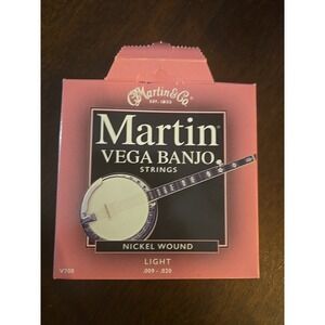 Martin Vega Banjo Guitar Strings Nickel Wound Light .009-.020 V700